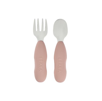 ช้อนส้อมหัดทานอาหาร Set of 2 Stainless Steel Pre Cutlery - Cotton Candy