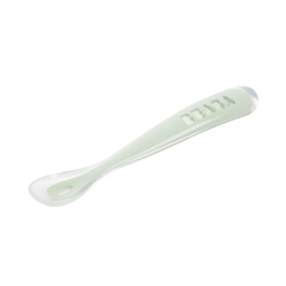 Ergonomic 1st age Silicone Spoon – Misty Green