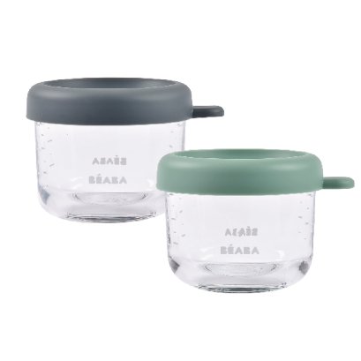 ชุดกระปุกแก้ว ฝาปิดสูญญากาศ 2 ชิ้น Set of 2 Glass Jars 150 ml (Mineral / Sage Green)