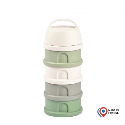 Formula and Snacks Container 4 compartments  - Sage Green / White