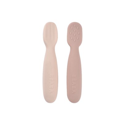 ช้อนหัดทานอาหาร Set of 2 Silicone Pre Spoons - Cotton Candy / Marshmallow