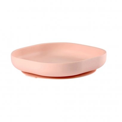 จานซิลิโคนก้นดูด Silicone Suction Plate - Light Pink