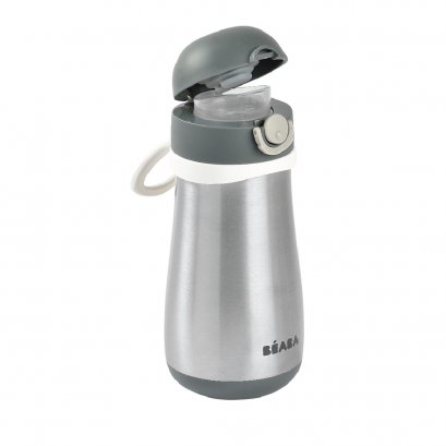 กระติกน้ำสแตนเลสแบบยกดื่ม Stainless Steel Spout Bottle 350 ml - Charcoal