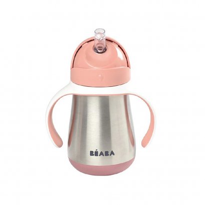 กระติกน้ำหัดดื่ม Stainless Steel Straw Cup with Handles 250ml - Vintage Pink