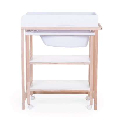 โต๊ะเปลี่ยนผ้าอ้อมพร้อมอ่างอาบน้ำ Changing Table with Bath Tub - Natural White