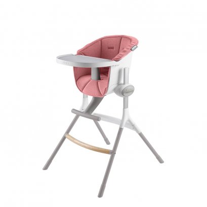 เก้าอี้ทานอาหารเด็กพร้อมเบาะ BEABA Up &amp; Down High Chair with Pink Cushion