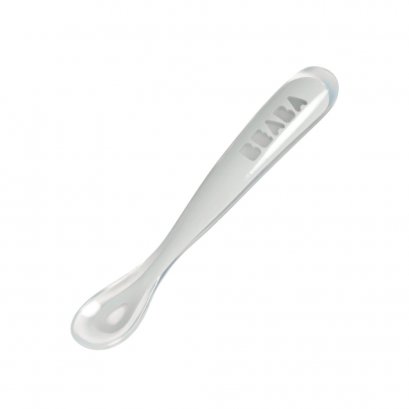 Ergonomic 1st age silicone spoon – LIGHT GREY