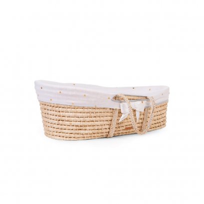 ตะกร้านอนเด็ก Moses Basket  - Jersey Gold Dots