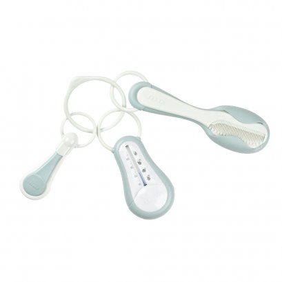 Personal Care Set (1 Thermometer +1 Baby Nail Clippers + Brush And Comb) - Airy Green