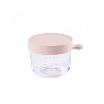 กระปุกแก้ว ฝาสูญญากาศ 150 มิลลิลิตร - สีชมพูอ่อน conservation jar in superior quality glass 150 ml - PINK