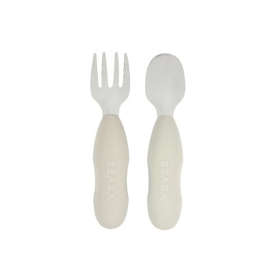 ช้อนส้อมหัดทานอาหาร Set of 2 Stainless Steel Pre Cutlery - Velvet Grey