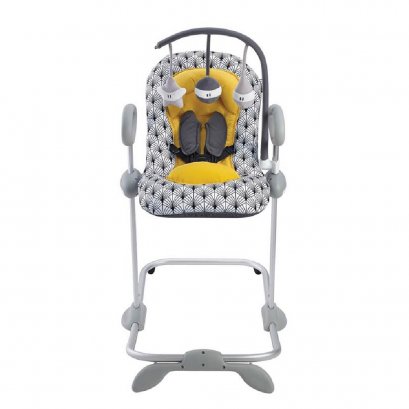 Up &amp; Down Bouncer III with Play Arch - YELLOW PALM TREE