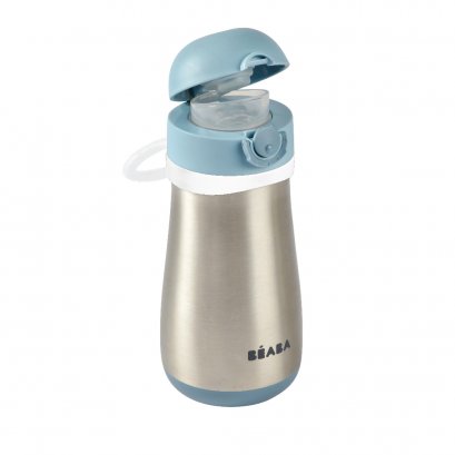 กระติกน้ำสแตนเลสแบบยกดื่ม Stainless Steel Spout Bottle 350 ml -  Windy  Blue