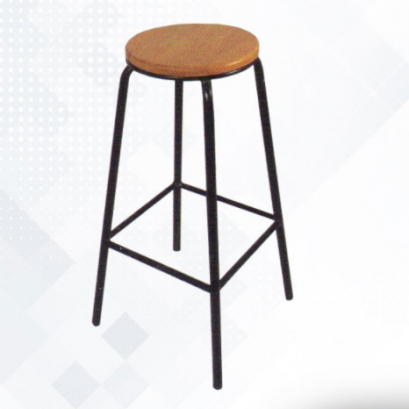 เก้าอี้บาร์ไม้ยางกลม