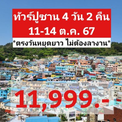 ทัวร์ปูซานวันหยุดยาว 11-14 ต.ค. 67