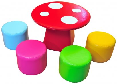 ชุดโต๊ะดอกเห็ด_เก้าอี้ลูกกวาด