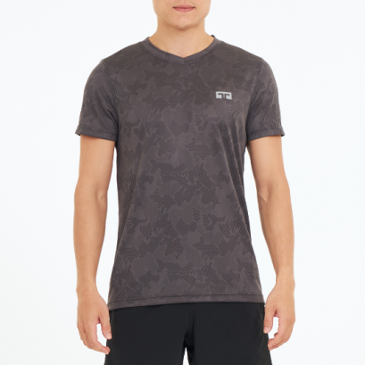 TL Distance T-Shirt เสื้อกีฬาทรงคอวี (เทา)