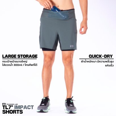 TL 7&rdquo; 2/1 Impact Shorts (Forest Grey)