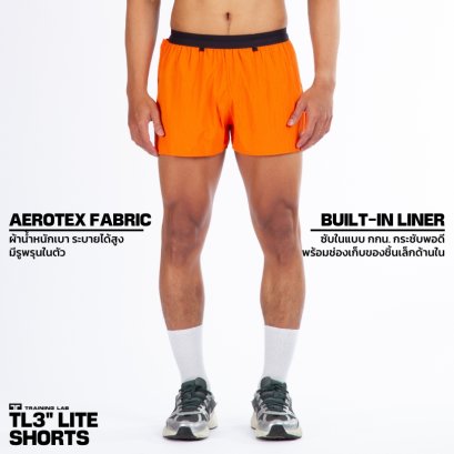 TL3” LITE SHORTS กางเกงวิ่งรุ่น 3 นิ้ว ไลท์ (ส้ม)