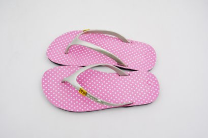 FLIPPER - blackOut พื้นลายจุดเล็กชมพู/หูขาว