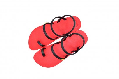 TOELOOP SLING - blackOut พื้นแดง หูดำ