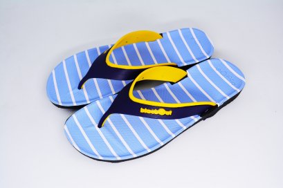 ZYNE - blackOut พื้นลายเส้นฟ้า/หูน้ำเงินเหลือง