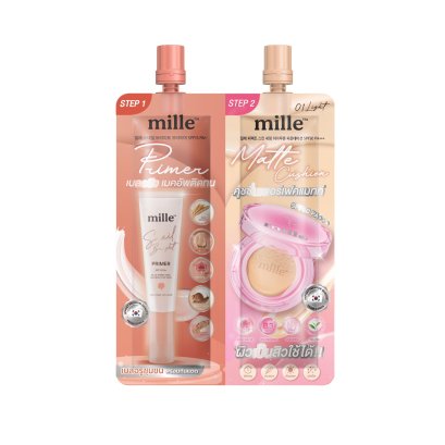 MILLE ดูโอ้ไพรเมอร์คุชชั่นแมทท์ DUO PRIMER & MATTE CUSHION 4G.X4G.