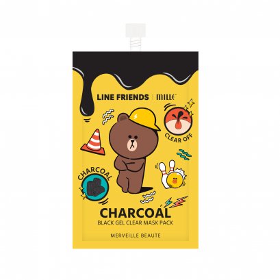 LINE FRIENDS L MILLE CHARCOAL BLACK GEL CLEAR MASK PACK (7G)