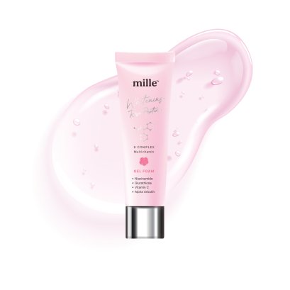 MILLE เจลโฟมผิวเต่งตึงกระจ่างใส WHITENING ROSE PEPTIDE 9 COMPLEX GEL FOAM 30G.