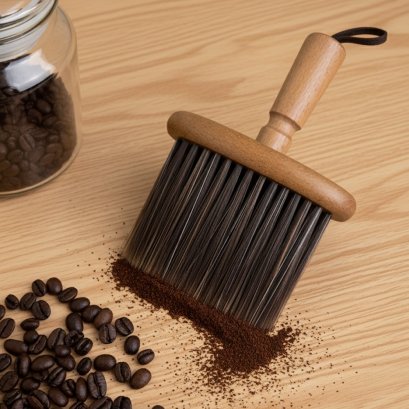 อุปกรณ์กาแฟ แปรงปัดผงกาแฟด้ามไม้ 