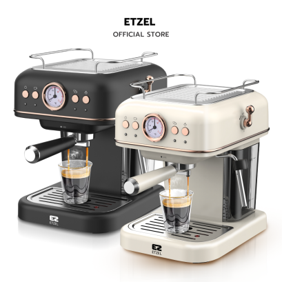 เครื่องชงกาแฟ ETZEL รุ่น SN308 สีดำและสีครีม รับประกัน 1 ปี