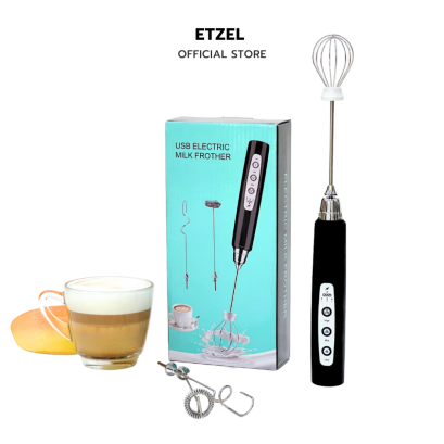 ETZEL เครื่องตีฟองนมไฟฟ้าไร้สาย เปลี่ยนได้ 3 หัว แบบชาร์จ USB พกพาสะดวก