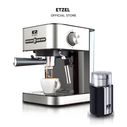 ETZEL ชุดเครื่องชงกาแฟ 20 บาร์  SN203 / SN203Set2Cap ฟรี! เครื่องบดเมล็ดกาแฟ 7820 และกาแฟดอยช้าง 250