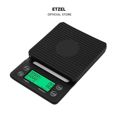 เครื่องชั่งกาแฟ Digital Scale 3kg/0.1g ตาชั่งกาแฟ จอ LCD พร้อมซิลิโคนกันลื่น ใส่ถ่าน AAA