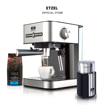 ETZEL ชุดเครื่องชงกาแฟ 20 บาร์  SN203 / SN203Set2Cap ฟรี! เครื่องบดเมล็ดกาแฟ 7820 และกาแฟดอยช้าง 250