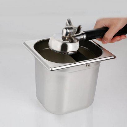 ที่เคาะกากกาแฟ ถังเคาะกากกาแฟ สแตนเลส สูง 10และ15 cm. สีสแตนเลส