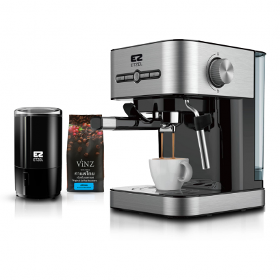 พร้อมส่ง! (203set1) ETZEL เครื่องชงกาแฟ 20 บาร์ รุ่น SN203 + เครื่องบดเมล็ดกาแฟ รุ่น 7810 ฟรี เมล็ดกาแฟดอยช้าง 250 กรัม