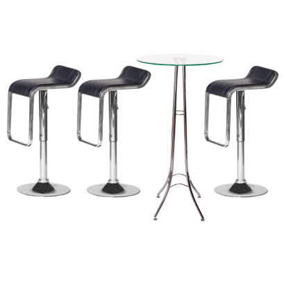 เช่าชุดโต๊ะบาร์+เก้าอี้บาร์โมเดิร์นสีดำ