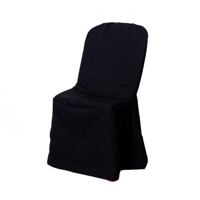 เช่าเก้าอี้พลาสติกคลุมผ้าสีดำ