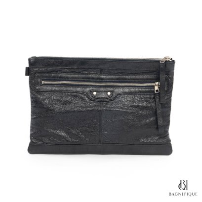 BALENCIAGA CLUTCH NAVY CALF SHW