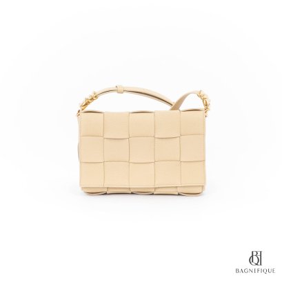 NEW BOTTEGA MESSENGER BEIGE CALF GHW