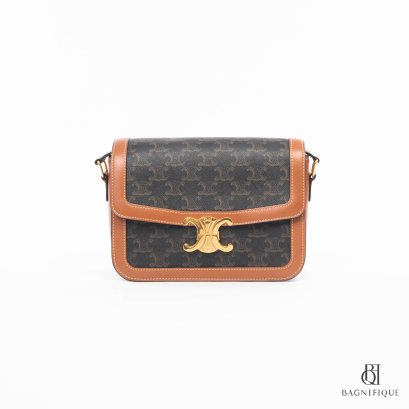 CELINE TEEN TRIOMPHE BROWN CANVAS GHW