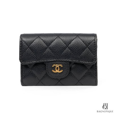 CHANEL CARD HOLDER BLACK CAVIAR GHW