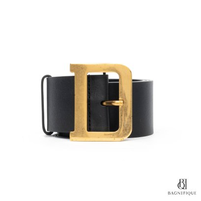 DIOR BELT 85 BLACK CALF GHW