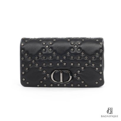 DIOR CARO POUCH WITH STRAP 8_ BLACK LAMB BHW
