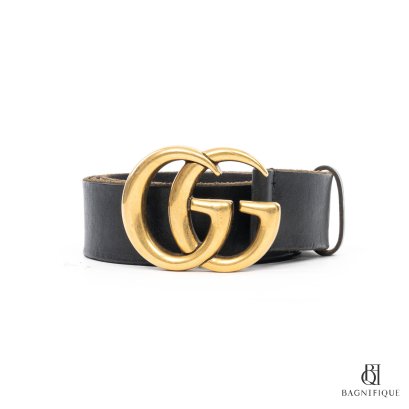 GUCCI BELT 4 CM 85 CM BLACK CALF GHW