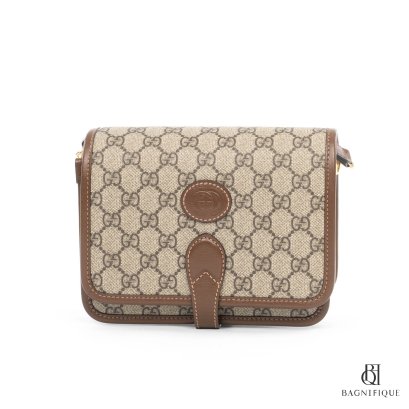 GUCCI GG RETRO SHOULDER BAG 20CM BEIGE GG MONOGRAM GHW