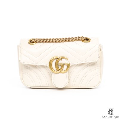 GUCCI MARMONT 22 WHITE CALF GHW