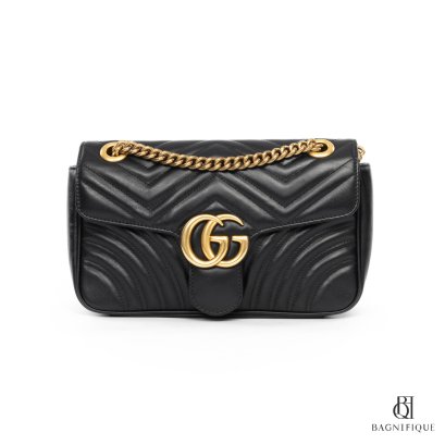 GUCCI MARMONT SMALL BLACK CALF GHW