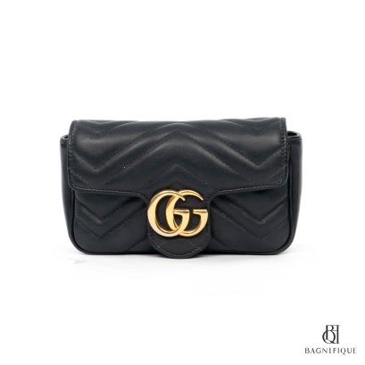 GUCCI MARMONT SUPER MINI BLACK CALF GHW